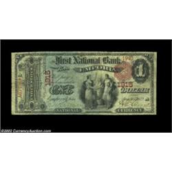 Emporia, KS - $1 1875 Fr. 383 First National Bank of Emporia Ch. # 1915The scarce blue end paper var