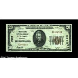 Kentucky Small Size Trio.Lebanon, KY - $20 1929 Ty. 1 Citizens NB Ch. # 3988 XFLouisville, KY - $10.