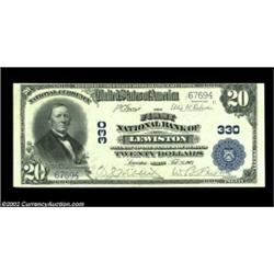 Lewiston, ME - $20 1902 Plain Back Fr. 650 FNB of Lewiston Ch. # 330Although a rather common bank in