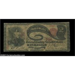 Taunton, MA - $2 1875 Fr. 390 Bristol County NB Ch. # 766Only six large size notes of any kind have.