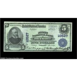 Detroit, MI - $5 1902 Plain Back Fr. 605 First NB Ch. # 10527A barely circulated example which is tw