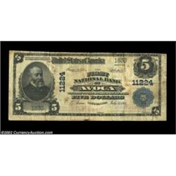 Avoca, MN - $5 1902 Plain Back Fr. 606 The First NB Ch. # 11224A very rare example from this one ban