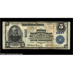 Osakis, MN - $5 1902 Plain Back Fr. 598 The First NB Ch. # 6837A very scarce note from this one bank