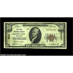 Sleepy Eye, MN - $10 1929 Ty. 1 The First NB Ch. # 6387a note which is always in demand due to its u