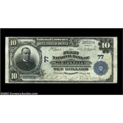 Scranton, PA - $10 1902 Plain Back Fr. 624 First National Bank of Scranton Ch. # 77A very lightly ci