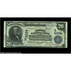 Uniontown, PA - $20 1902 Plain Back Fr. 658 The Second NB Ch. # (E)5034Nice Fine-Very Fine, with bri