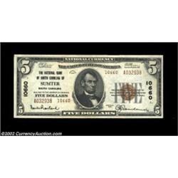 Sumter, SC - $5 1929 Ty. 2 The NB of South Carolina Ch. # 10660The paper is a bit toned, but this ex