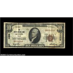 Austin, TX - $10 1929 Ty. 1 The Austin NB Ch. # 4308A nice Fine-Very Fine state capital example. Imp