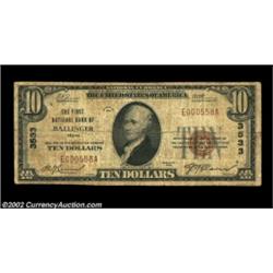 Ballinger, TX - $10 1929 Ty. 1 The First NB Ch. # 3533Just a bit more circulated than the note above