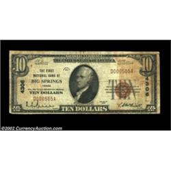 Big Springs, TX - $10 1929 Ty. 1 The First NB Ch. # 4306Scarce, as are all notes from this popular w