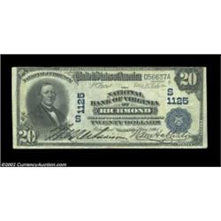 Richmond, VA - $20 1902 Date Back Fr. 642 The NB of Virginia Ch. # (S)1125Large notes only from this