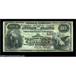 Roanoke, VA - $10 1882 Brown Back Fr. 483 The National Exchange Bank Ch. # 4027Large notes only from