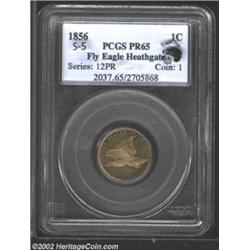 1856 1C PR65 PCGS. Eagle Eye Photo Seal. Ex: Heathgate. Snow-5. In Richard Snow's expert opinion, th