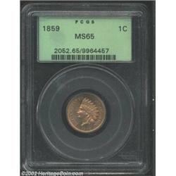 1859 1C MS65 PCGS. The second design in the U.S. small Cent series, the so-called Indian Head actual