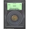 Image 1 : 1862 1C MS66 PCGS. A strong candidate for inclusion in a premium quality Gem type set, this lovely,.