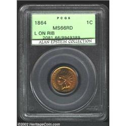 1864 1C L On Ribbon MS66 Red PCGS. A new obverse hub design was introduced to the Indian Cent series