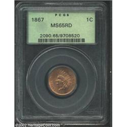 1867 1C MS65 Red PCGS. Although not widely recognized as such among non-specialists, the 1867 (9.8 m