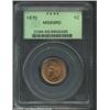 Image 1 : 1870 1C MS66 Red PCGS. Shallow N. The Mint introduced a new reverse hub for the Indian Cent in 1870.