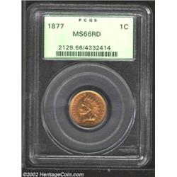 1877 1C MS66 Red PCGS. This is the lowest mintage date of the series with only 852,500 pieces report