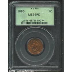 1886 1C Type One MS65 Red PCGS. The final issue of Indian Cents with the obverse hub of 1864-1886, t