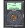 Image 1 : 1870 1C PR65 Red PCGS. Type One Reverse. The shallow N in ONE and the T-shaped centers on the E in O