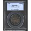 Image 1 : 1652 SHILNG Oak Tree Shilling Fine 15 PCGS. Noe-13.6, R.6. 67.9 grs. The obverse die was damaged thr