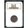 Image 1 : 1853 1/2 C MS65 Brown NGC. B-1, C-1, R.1. Die State 2.0. A well struck Gem that has nearly immaculat