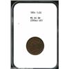 Image 1 : 1854 1/2 C MS64 Brown NGC. B-1, C-1, R.1. The stars and denticles are well struck, as is the wreath,
