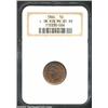 Image 1 : 1864 1C L On Ribbon MS65 Red and Brown NGC. A bold striking that has mellowed across the centers wit