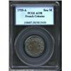 Image 1 : 1755-A SOU M French Colonies Sou Marque AU58 PCGS. Breen-411, "Very rare." Much silver wash is still