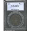 Image 1 : 1794 TOKEN Franklin Press Token MS62 Brown PCGS. Breen-1165. The light reddish-brown surfaces have a