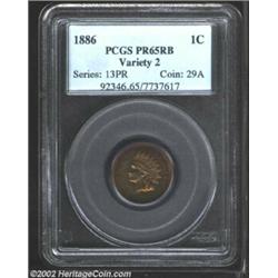 1886 1C Type Two PR65 Red and Brown PCGS. This coin is more vibrant than the similarly graded NGC ex