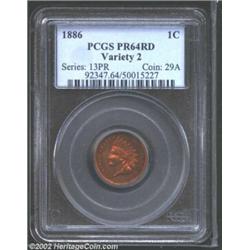 1886 1C Type Two PR64 Red PCGS. This is an intensely lustrous specimen striking with beautiful cherr