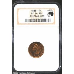 1888 1C PR64 Red NGC. Sharp with a pleasant golden-red appearance overall. Important notice: We expe