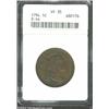 Image 1 : 1794 1C Head of 1794 VF35 ANACS. S-44, High R.1. An easily attributed variety due to the diagonal di