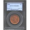 Image 1 : 1848 1C MS64 Red PCGS. Full mint luster overlays both sides with an orange-red sheen. The above aver