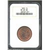 Image 1 : 1855 1C Upright 5s MS65 Red and Brown NGC. A near-gem, its once red surfaces have mellowed over time