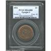 Image 1 : 1856 1C Slanted 5 MS64 Red and Brown PCGS. N-3, R.1. Lengthy but spindly die cracks (as made) on eac