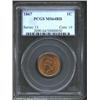 Image 1 : 1867 1C MS64 Red PCGS. While several contact marks and minor spots are seen under magnification, non