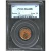 Image 1 : 1871 1C MS64 Red PCGS. Sharply struck throughout with a fine speckling of carbon on each side. A pre