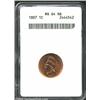 Image 1 : 1887 1C MS64 Red and Brown ANACS. Sharply struck and possessing a rosy amber glow, this is a very at