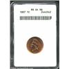 Image 1 : 1887 1C MS64 Red and Brown ANACS. Sharply struck and possessing a rosy amber glow, this is a very at