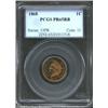 Image 1 : 1868 1C PR65 Red and Brown PCGS. As with most proof 1868 Cents, this piece was struck from a rotated