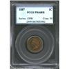 Image 1 : 1887 1C PR66 Red and Brown PCGS. The coin's multicolored iridescence shimmers even more because of t