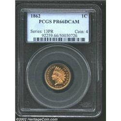 1862 1C PR66 Deep Cameo PCGS. This is the first Deep Cameo we have offered and, according to our rec