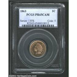 1863 1C PR65 Cameo PCGS. The 1863 is a very scarce copper-nickel proof and cameo examples are actual