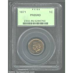 1871 1C PR65 Red PCGS. Formerly offered as lot 6046 in our 2002 New York Sale, where it was describe