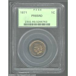 1871 1C PR65 Red PCGS. Formerly offered as lot 6046 in our 2002 New York Sale, where it was describe