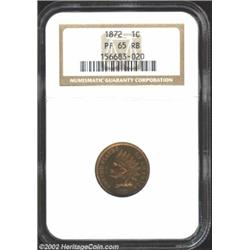 1872 1C PR65 Red and Brown NGC. Evenly and naturally mellowed to an autumn-brown hue, with remnants.