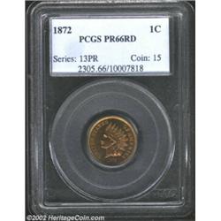 1872 1C PR66 Red PCGS. As the present sale clearly indicates, we have a lot of experience cataloging